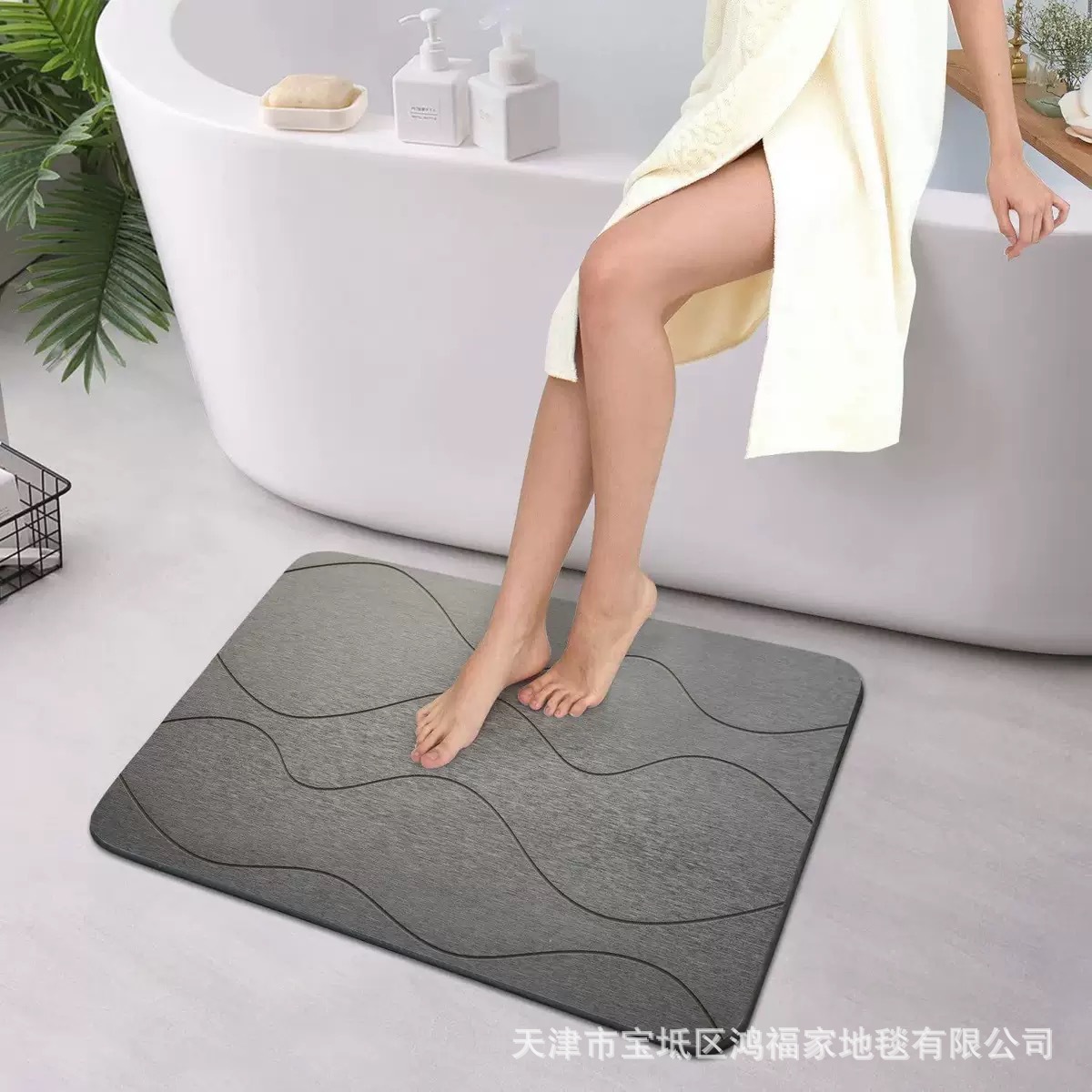 Transfronterizos rasgadas de barro de diatomita suave esterilla de suelo de baños europeos y estadounidenses antideslizante esterilla de absorción de agua alfombra cocina esterilla