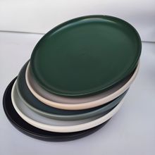ins啞光色釉牛排盤外貿8寸圓形西餐盤陶瓷盤子家用托盤面盤首飾盤