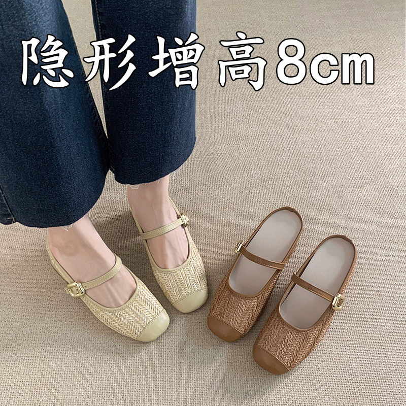 Супер универсальные летние сабо на каблуке 8 см с закрытым носком, пляжный стиль, соломенные квадратные сабо, удобные мюли для женщин