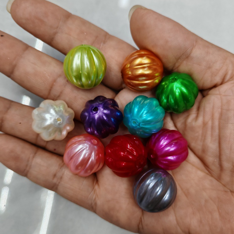 20mm个性烤漆珍珠南瓜珠 DIY手工串珠散珠串笔手机链挂件饰品配件