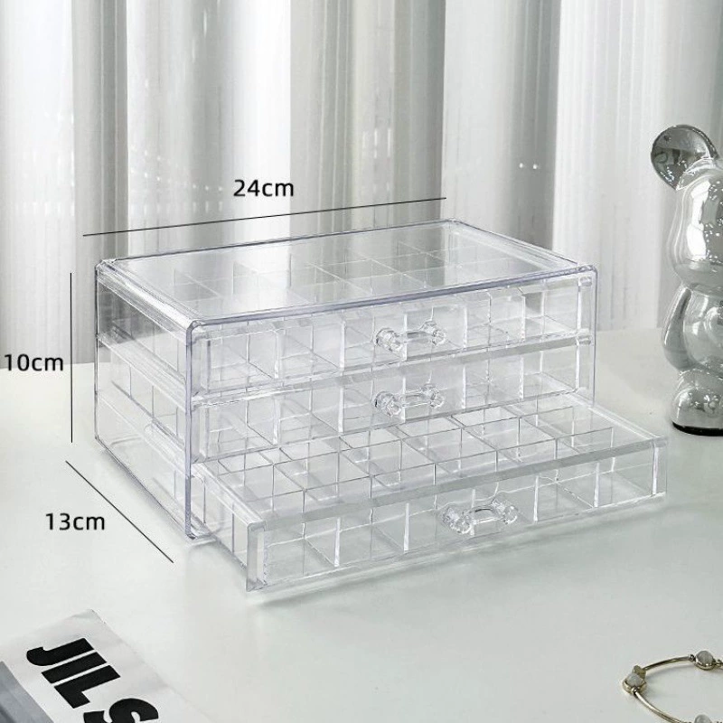 Jewelry Storage Box — Multi-layer 72-Compartment Organizer with Lipstick Top, 3-Drawer