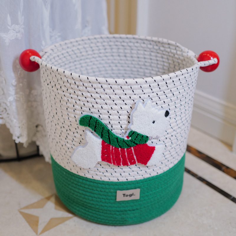 Nuevo algodón trenzado cesto de almacenamiento casero barril de almacenamiento de ropa sucia cesto de almacenamiento cesto de almacenamiento plegable