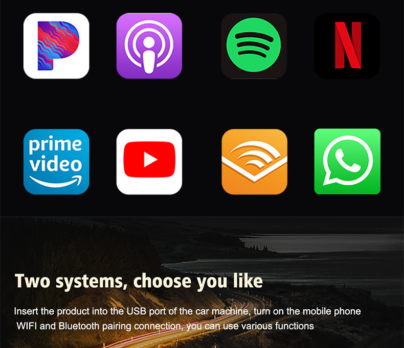 Wireless Carplay Module Hicar Adapter Androidauto Car Box