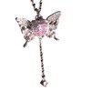 "The Dream of the Spring Die" through the pink love vermiculite necklace wings and fly empty butterfly pendant necklace women