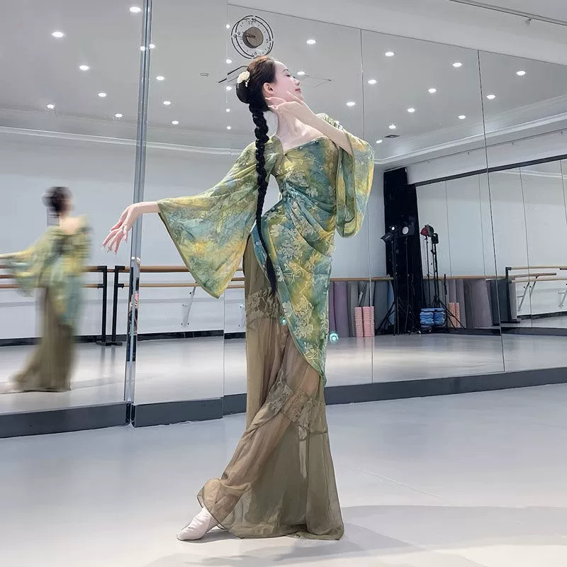 Одежда для классического танца, новая повседневная танцевальная одежда в китайском стиле, марлевый костюм феи