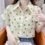 女士新款短袖波点衬衫