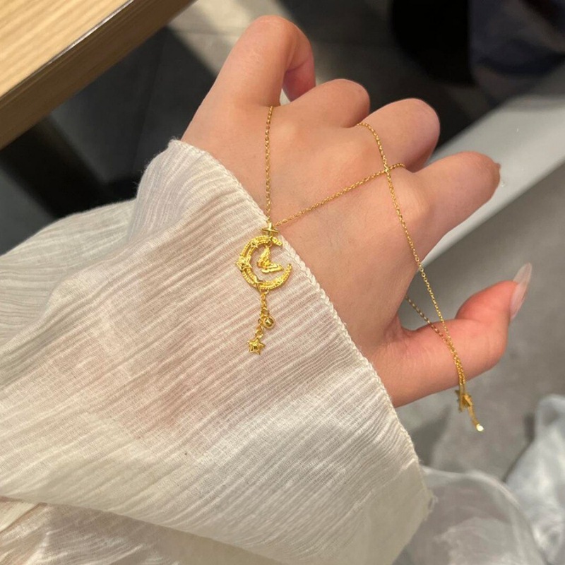 小众设计月亮蝴蝶流苏项链女轻奢高级感简约ins风百搭锁骨链配饰|undefined