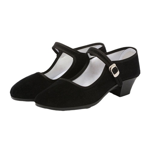 Old Beijing cloth shoes for women, square dance shoes, ceremonial shoes, performance shoes, work shoes, dance shoes, women's black cloth shoes