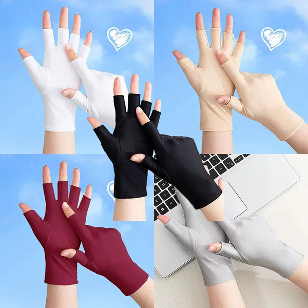 Summer sunscreen gloves for men and women half five-finger thin tea-picking driving riding fishing take-out breathable open finger