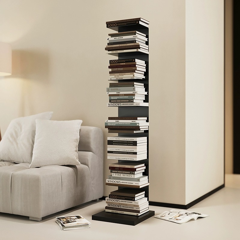 Invisible bookshelf floor standing display rack living room simple ironwork Nordic standing small bookshelf corner book storage bookcase