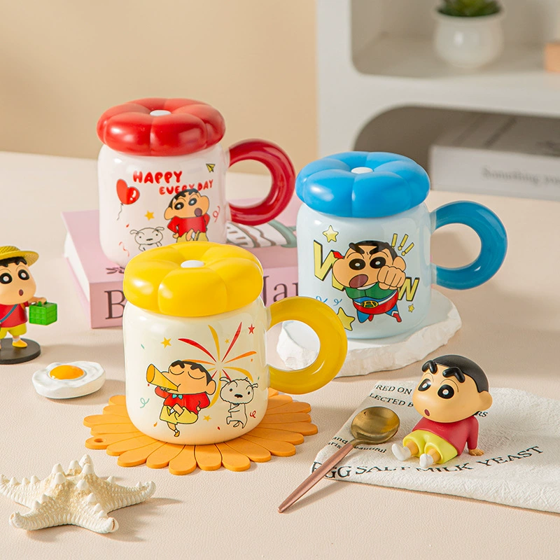 Купа Сары Кап палочка 蜡笔小新 Cup, кружка, милая керамическая водяная чашка с крышкой, красивая пара кофе чашка, сувенир оптом