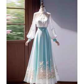 夏季新中式女装国风气质穿搭套装小香风白色上衣两件套裙装设计感