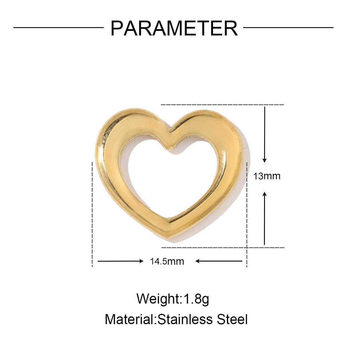 5g Weight Pendant Jewelry Making Type 13*16mm, 14*14mm, 18*18mm Jewelry Making Size DIY Jewelry Accessories Classification 3 PCS/Package Quantity Titanium Steel Material Geometric, Heart Shape Pattern Plating Design Casual, Simple Style, Streetwear Style 3 PCS/Package 13*16mm 14*14mm 18*18mm Titanium Steel Geometric Heart Shape Pendant 25