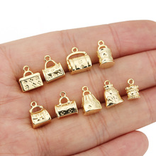 挂镀铜18K真金优雅箱包包包吊坠DIY配件手链项链服饰挂件坠子材料