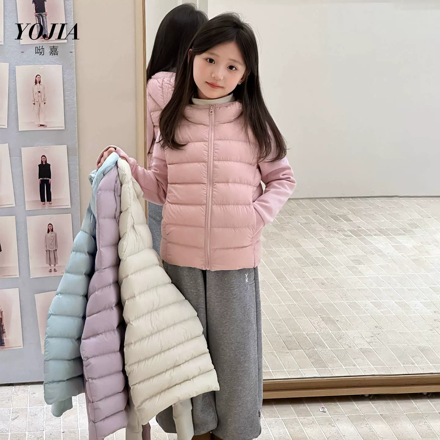 YOJIA童装女童羽绒服外套冬装2025新款学生保暖内搭儿童校服神器