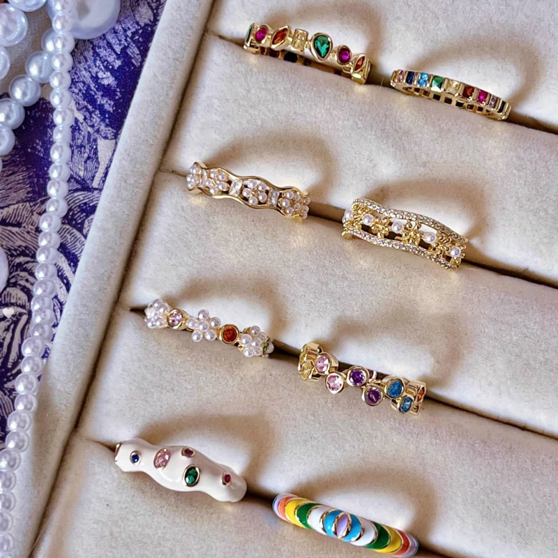 Women's Gender Inlay Design Heart Shape Copper Romantic Simple Style Classic Style Rings