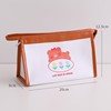 Cartoon sticker PVC, transparent high quality pencil case for elementary school students, capacious triangular cosmetic bag, for students