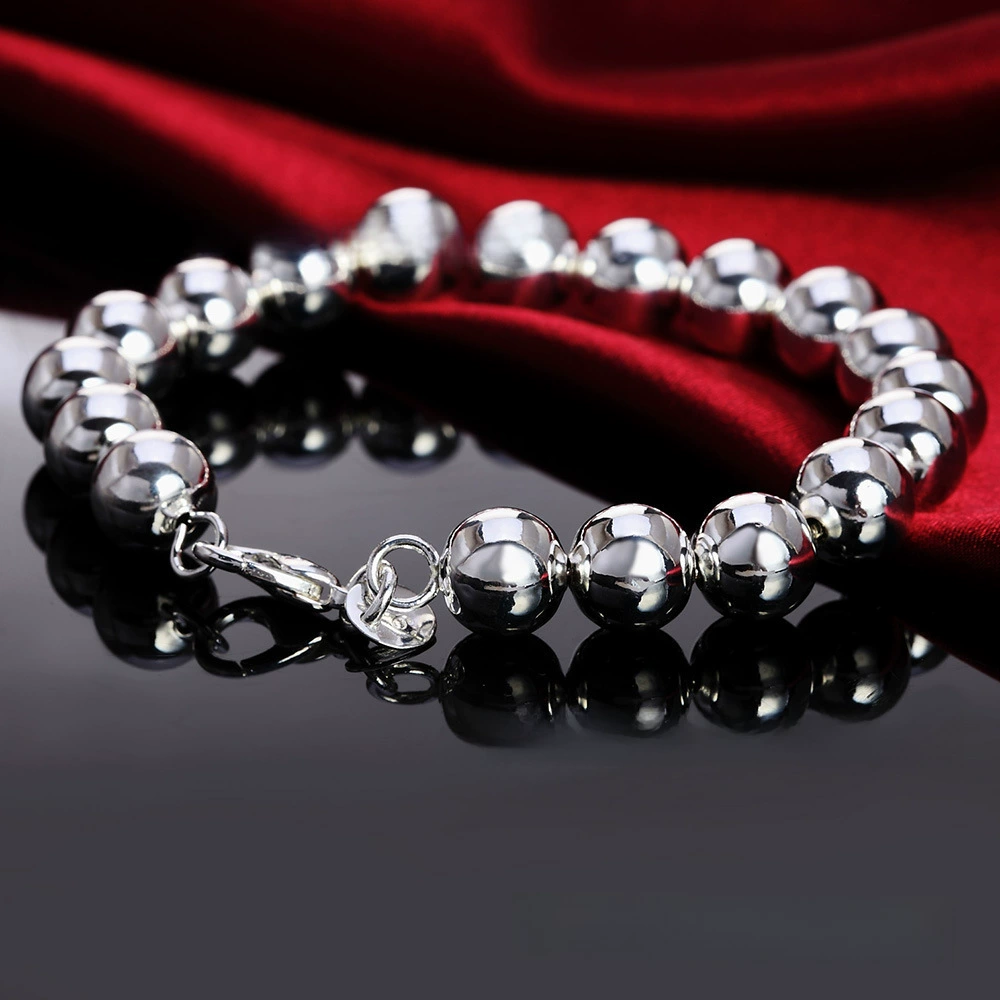 Модное изделие , р Slave rosary с круглыми бусинами, браслет, европейский стиль, образец серебра 925, 10 мм