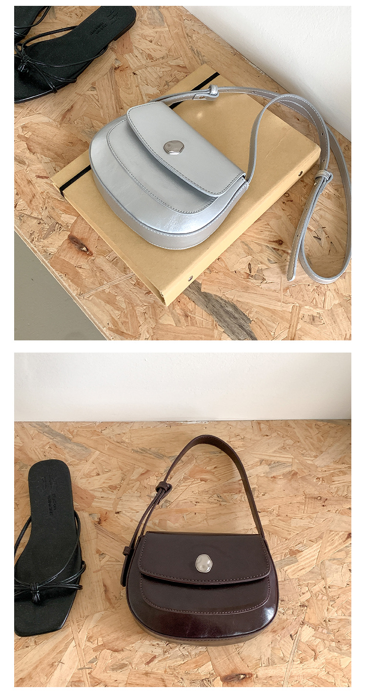 Nuova borsa a tracolla piccola a conchiglia sottobraccio, da donna, solida e semplice, con patta, di alta qualità_voghion.com