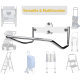 Stainless Steel Ladder Hanger Wall-Mounted Garage Wall Ladder Bracket Suitable for Garage Garden Multi-Functional Ladder Rack
