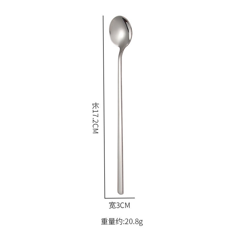 304ステンレス小さな丸いスプーン韩国式クリエイティブコーヒー豆长柄撹拌子供スプーン食器デザートコーヒースプーン|undefined