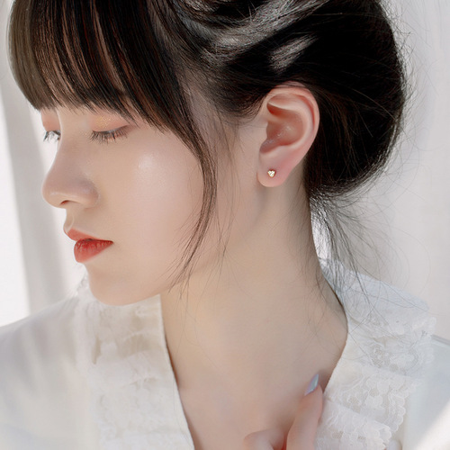 Golden 925 Silver Earrings for Women -  New Trendy Minimalist Small and Elegant Cold Style Silver Earring Accessories