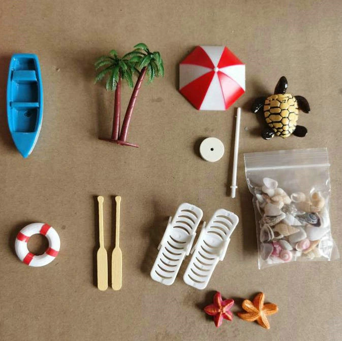 Кукольный дом мини-аксессуары [пляжный костюм из 10 предметов] украшение для торта летняя ракушка пляжный зонтик от солнца
