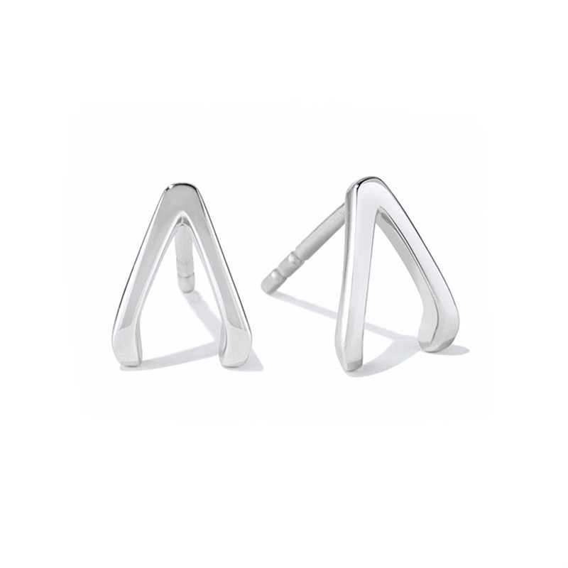 Creative V-shaped Earrings Geometric Inlaid Zircon Earrings display picture 2