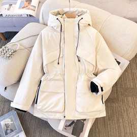 羽绒棉服女冬季2025新款晋江棉袄加厚保暖收腰连帽外套超好看棉衣