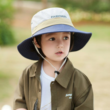 春夏季登山儿童渔夫防晒帽子男女宝宝大檐牛仔新款紫外线遮阳帽潮
