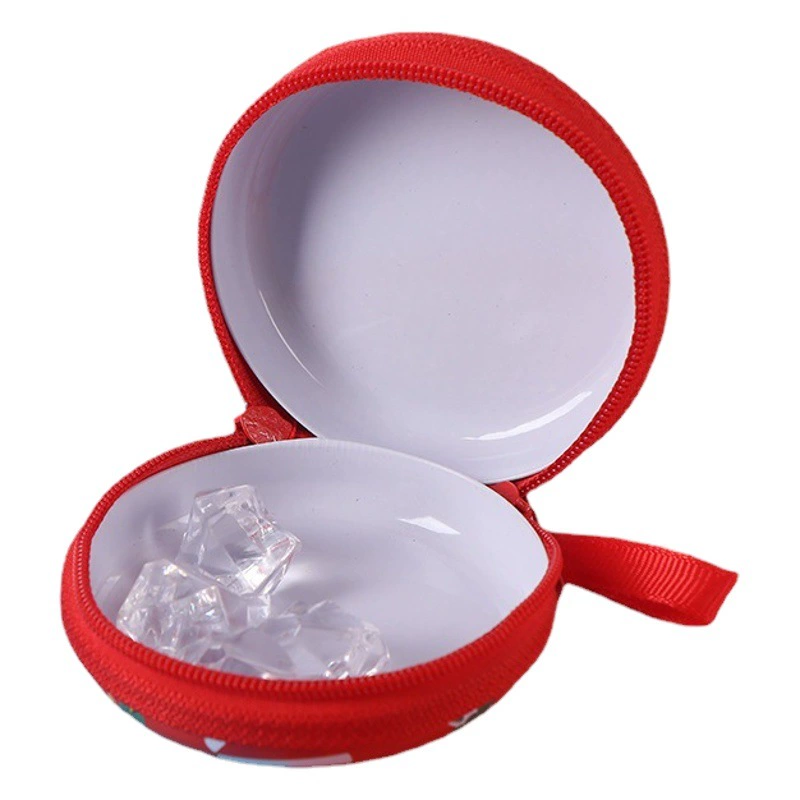 Металлический кошелек для монет, круглая коробка для хранения наушников, рождественский подарочный мешочек для монет, легкое хранение, оптовая продажа от производителя