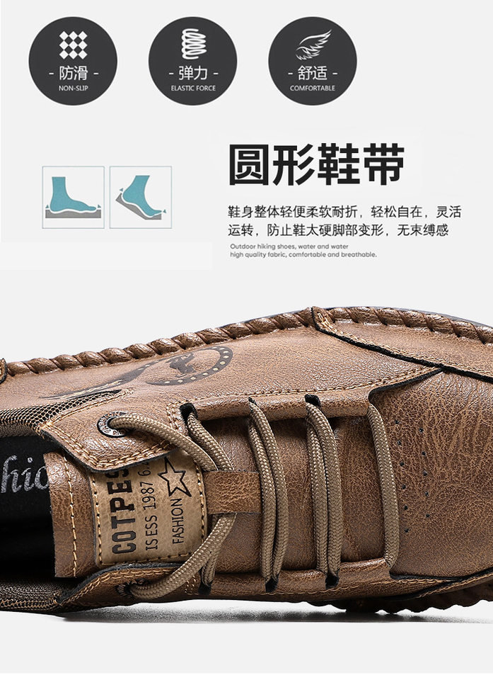 Giày lười nam da bò khâu thủ công, đế bằng, cổ thấp, form rộng — G2902 màu nâu, G2902 màu đen chi tiết 8