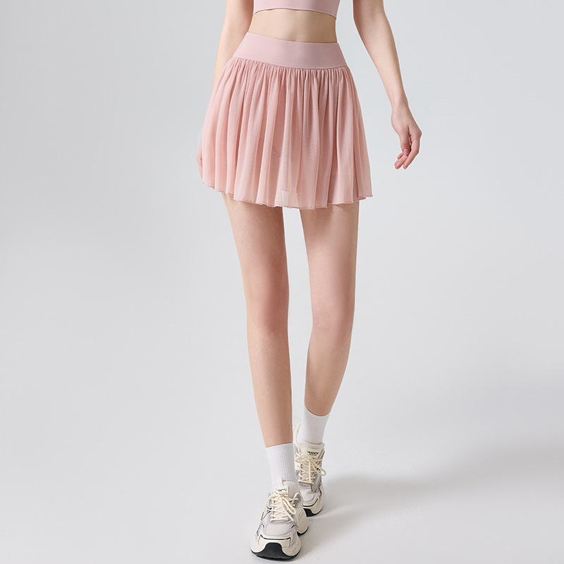 Falda de tenis y yoga para mujer, de cintura alta, con efecto de dos piezas y bolsillos, antiexposición, falda deportiva corta y fluida para verano, directo de fábrica. image 7
