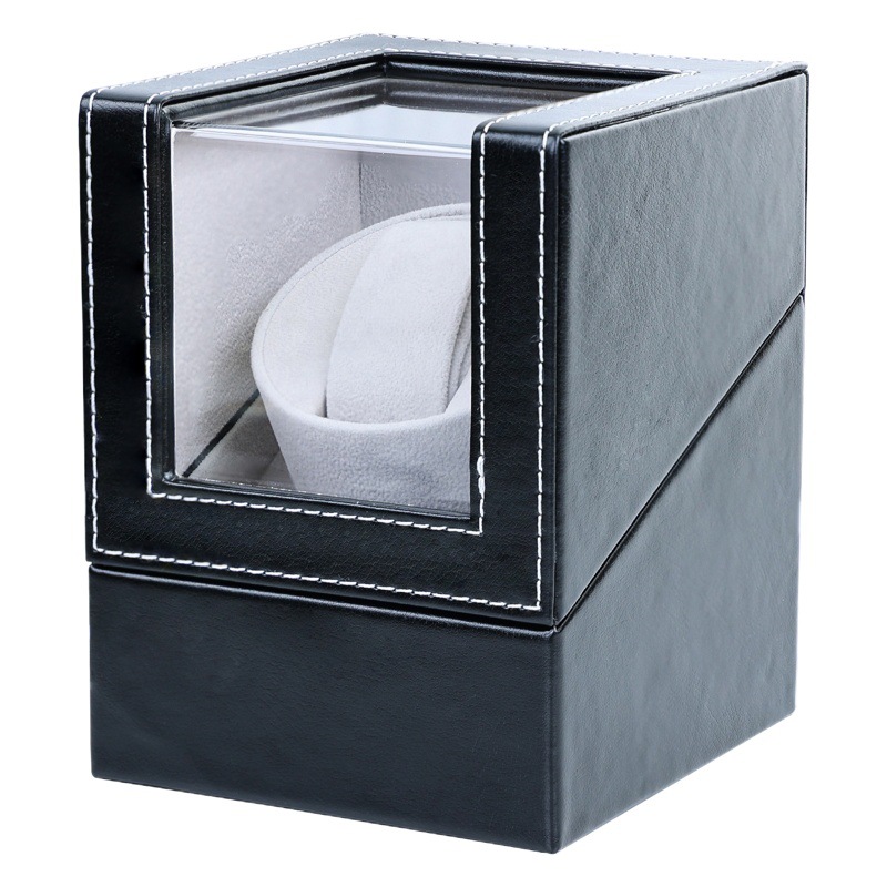 Dejiao en stock reloj mecánico al por mayor reloj automático Shaker caja eléctrica pu cuero mudo anti-magnético