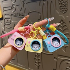 かわいい小夜灯宇宙室猫包キーホルダーネット赤雰囲気灯キーホルダー
