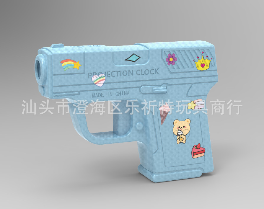 Proyección creativa arma de tiempo reloj electrónico con tiempo de tendencia de color fecha de almacenamiento super gran juguete de azúcar