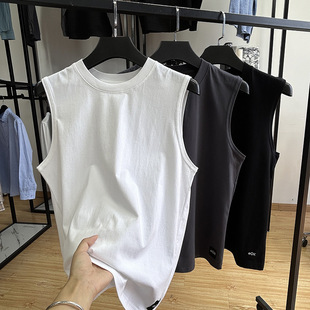 Foreign Trade Cut Label Men's Clothing - Simple, Comfortable and Skin-Friendly Round Neck Sweat Vest Summer New Slim Fit Sleeveless Top Thin
