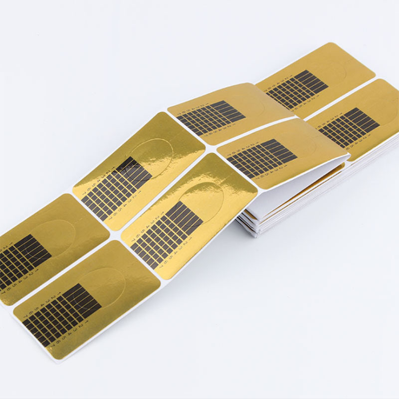 Transfronterizo nuevo clavo de oro cuadrado titular de papel parche de uñas extensión de uñas pegamento titular de papel titular de dedo 100 piezas