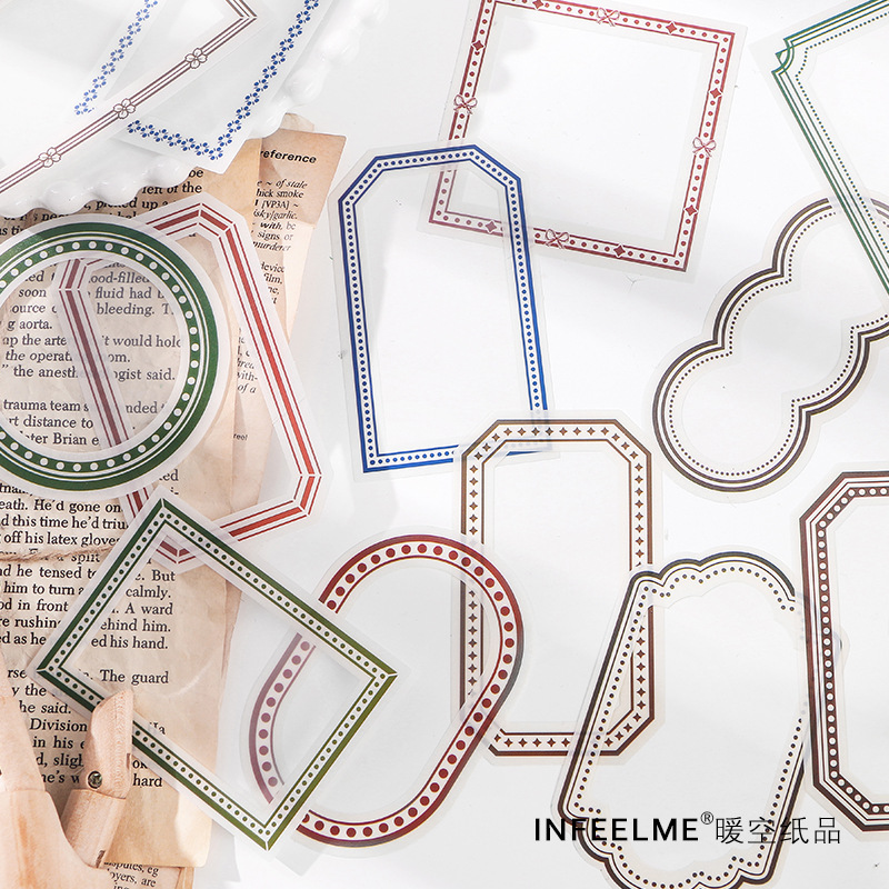 Infeel.mePET paquete etiqueta frontera tiempo serie Diario DIY material decorativo pegatinas 15 unidades en 4 tipos
