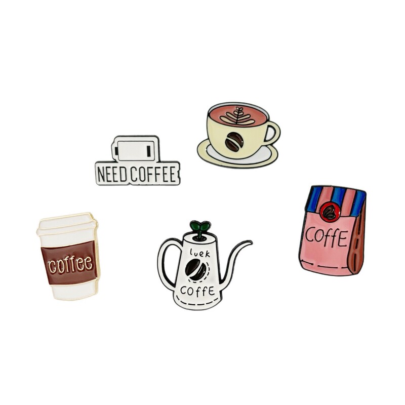 レトロ漫画手作りコーヒー用品シリーズブローチカップコーヒーマシン形状デザインアクセサリーバッジシリーズ|undefined
