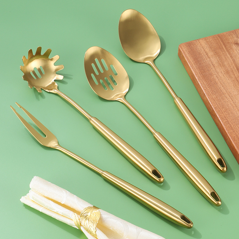 304不锈钢锅铲厨房烹饪工具打蛋器勺子漏勺防烫加厚家用厨具套装