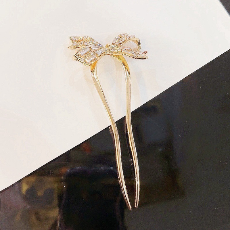 Nuevo estilo chino en forma de U arco pinzas de cabello de alta sensación pinzas de cabello de estilo antiguo pinzas de cabello de piedra bordas paso sacudido lateral peinado