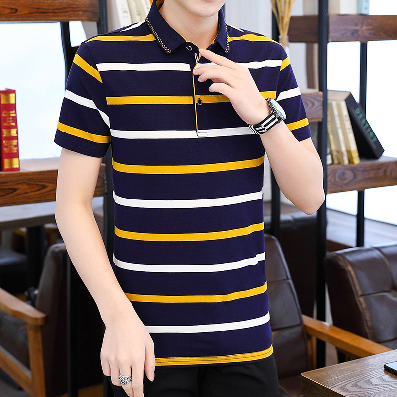 2021 business affairs stripe new pattern leisure time Short sleeved goods in stock summer polo Shirt factory supply