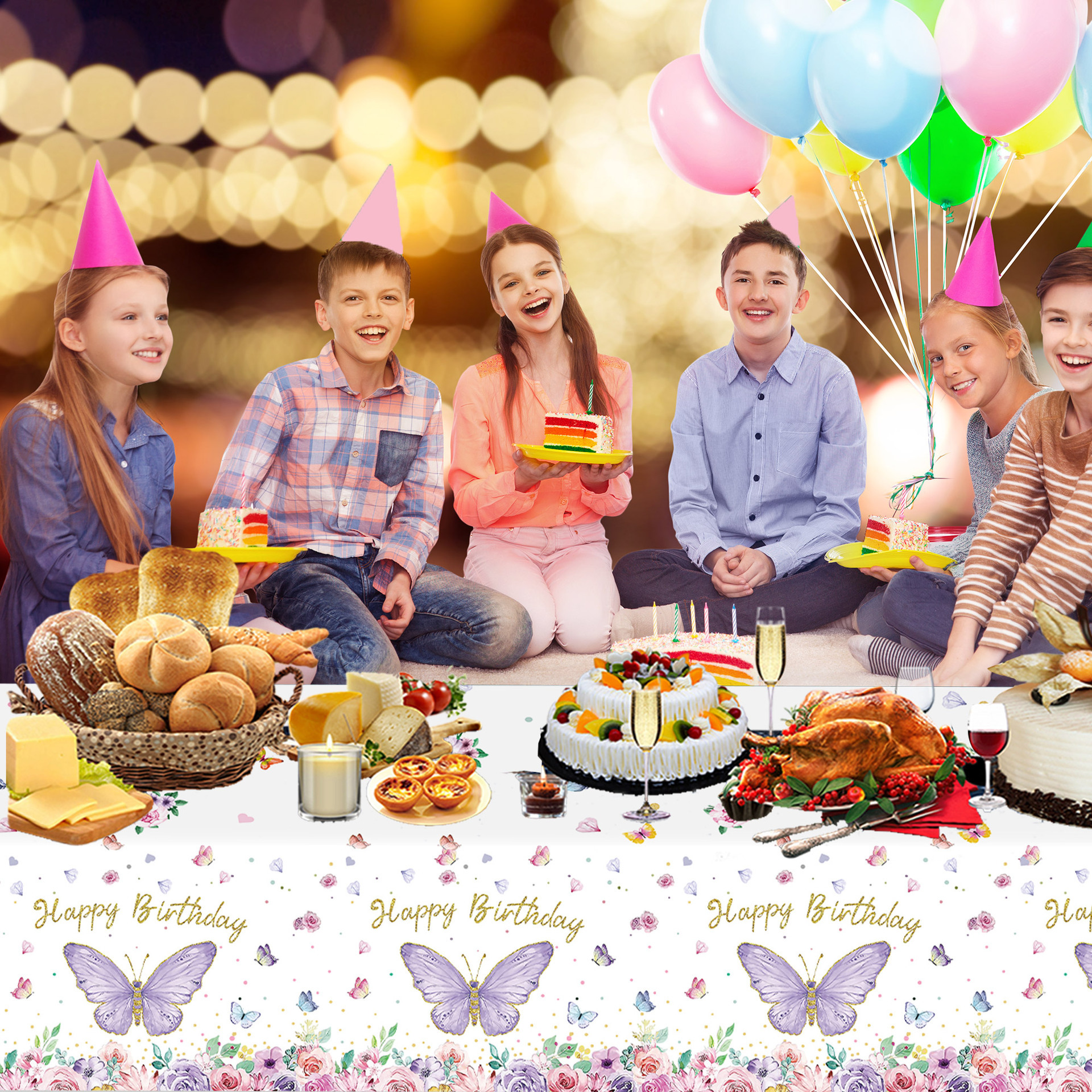 110g Weight Tablecloths Home Textiles & Decor Type Decorative Props Event & Party Supplies 1 Piece Quantity Party Occasion Plastic Material Birthday Festival Letter, Balloon Pattern Birthday Style Birthday Birthday Letter Balloon Plastic Party Decorative Props Tableware 1 Piece 16