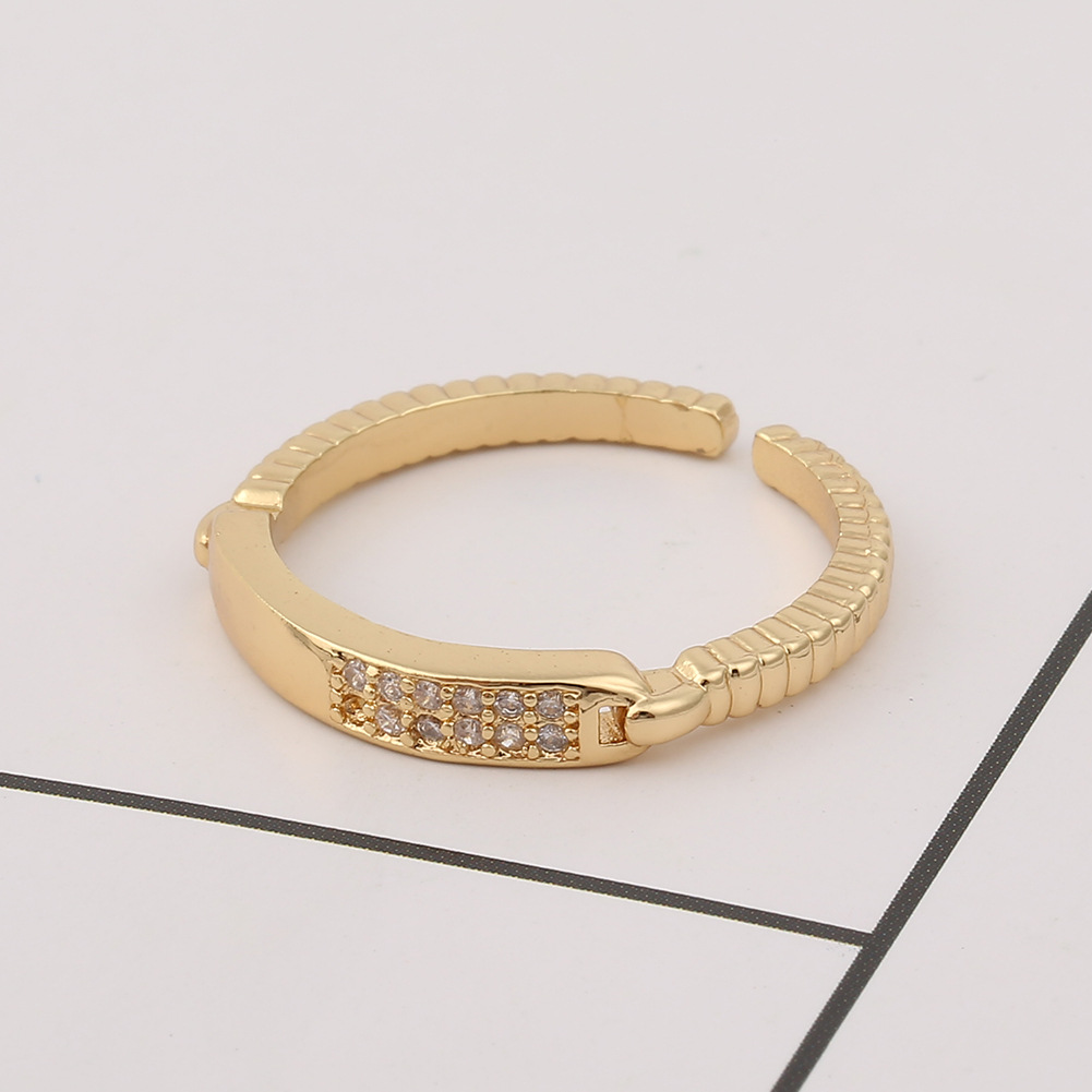 Fashion Copper Inlaid Zircon Couple Open Ring display picture 6