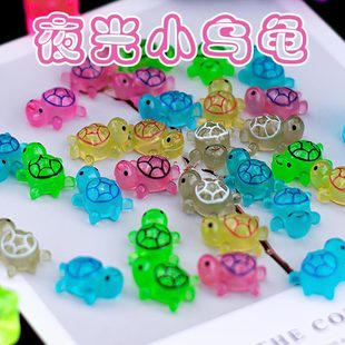 All Red Zen Same Mini Turtle Small Nose Kagyu Pair Touch Cute Luminous Mini Micro Ornament Resin Accessories