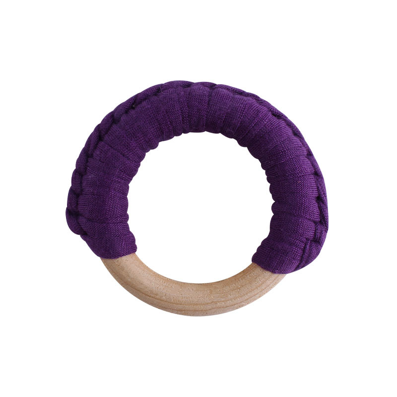 Bebé de madera mano ejercicio agarre juguete nuevo hecho a mano algodón cuerda tejida niños molar juguete mordedor