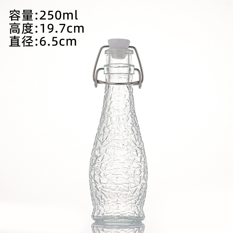 透明果酒饮料瓶乐扣密封酵素瓶自酿白酒葡萄酒分装玻璃酒瓶空瓶|undefined