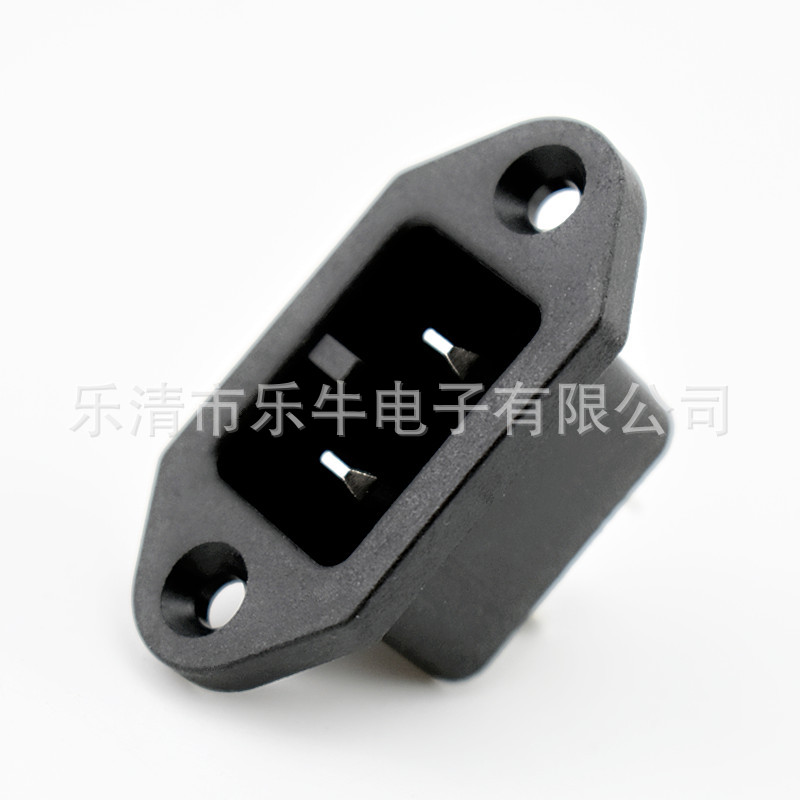 CCC认证AC电源插座 带螺丝孔两针品字插座 10A250V制冰机插座