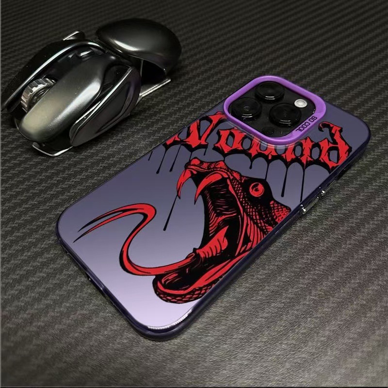 Nueva cabeza de serpiente inglesa para iPhone 16 funda para teléfono móvil Apple 15promax/14 anti-caída 13pro12 Europa y América